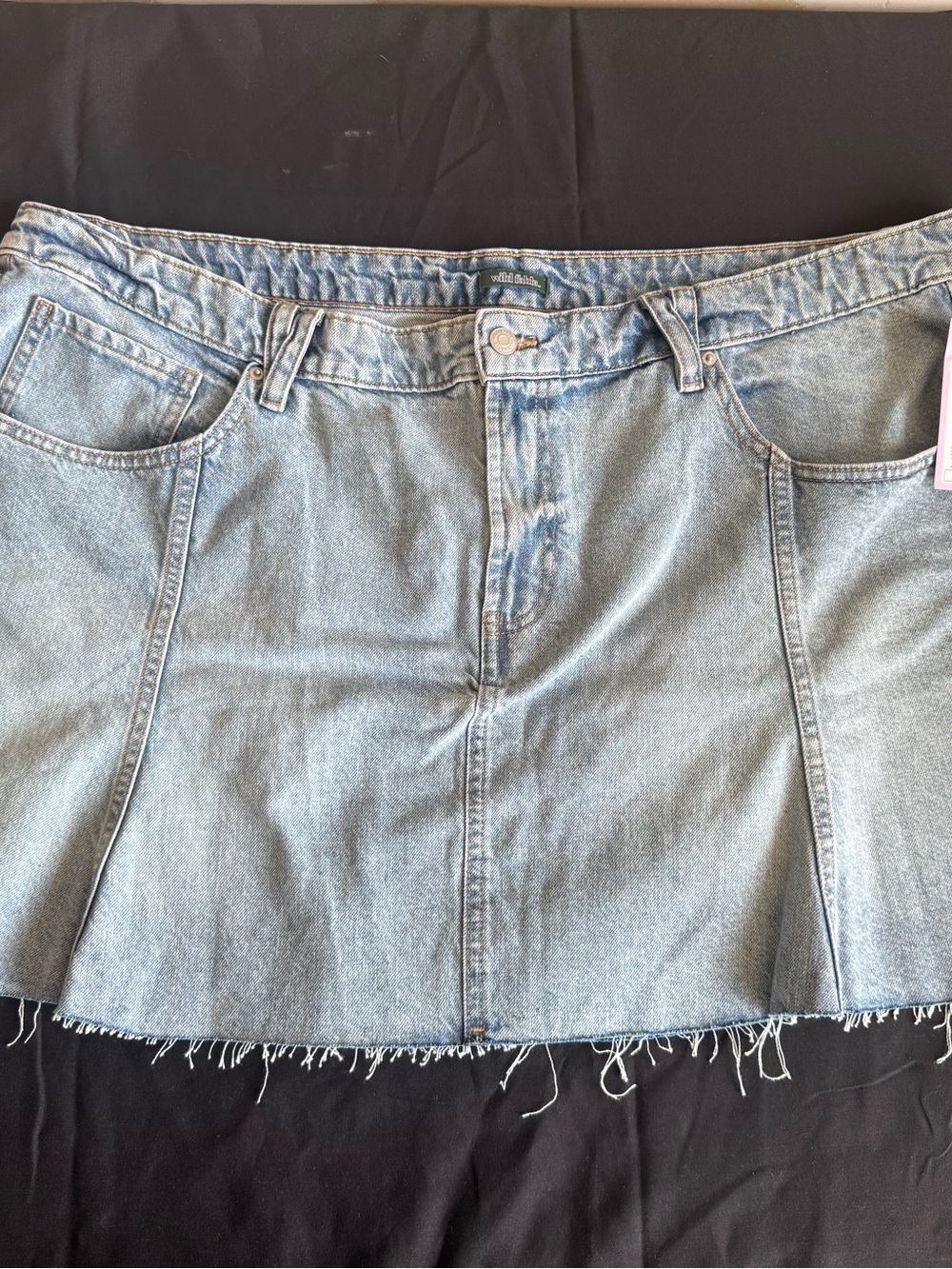Wild Fable Womens Plus Size 20 Denim Mini Skirt Seamed Raw Frayed Hem NWT